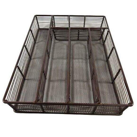 Bronze Mesh Kitchen Cabinet Drawer Cutlery Tray Utensil Storage Drawer Organizer - Picture 3 of 10